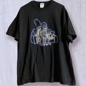 Vintage The Simpsons Glow in the Dark Skeletons on Couch T-Shirt, RARE- Size L